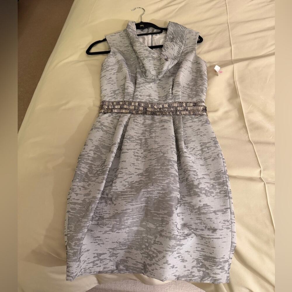 🗽Yigal Azrouel Textured Gray Midi Dress